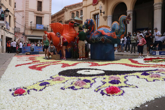A carpet made from flowers in Sitges for Corpus Christi celebrations (by Mar Martí)